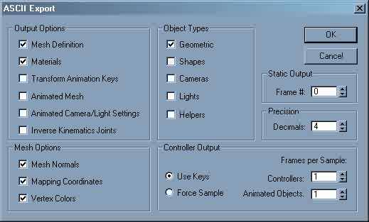 Export Parameters